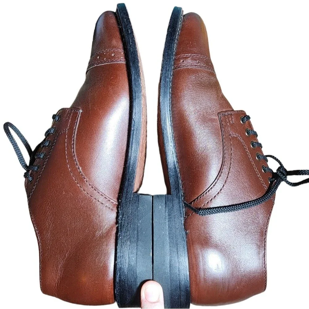 Executive Imperials Style 607503 Brown‎ Leather Cap Toe Oxfords Size 8EE